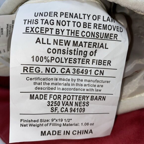 Pottery Barn Ben Velvet Christmas Stocking Holiday Monogrammed Red Cream 19 in - Picture 8 of 12